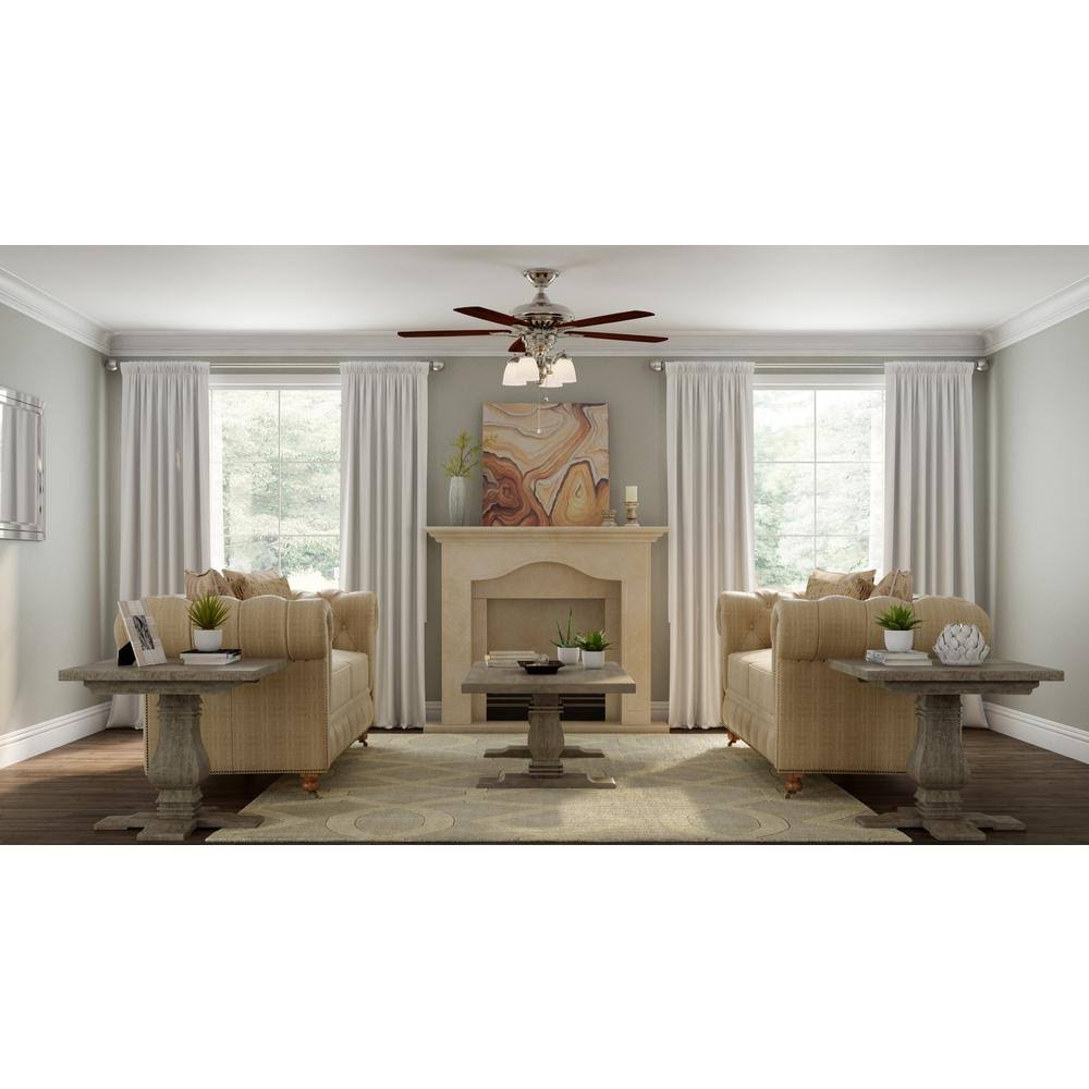 Polished Nickel Ceiling Fan with Light U112