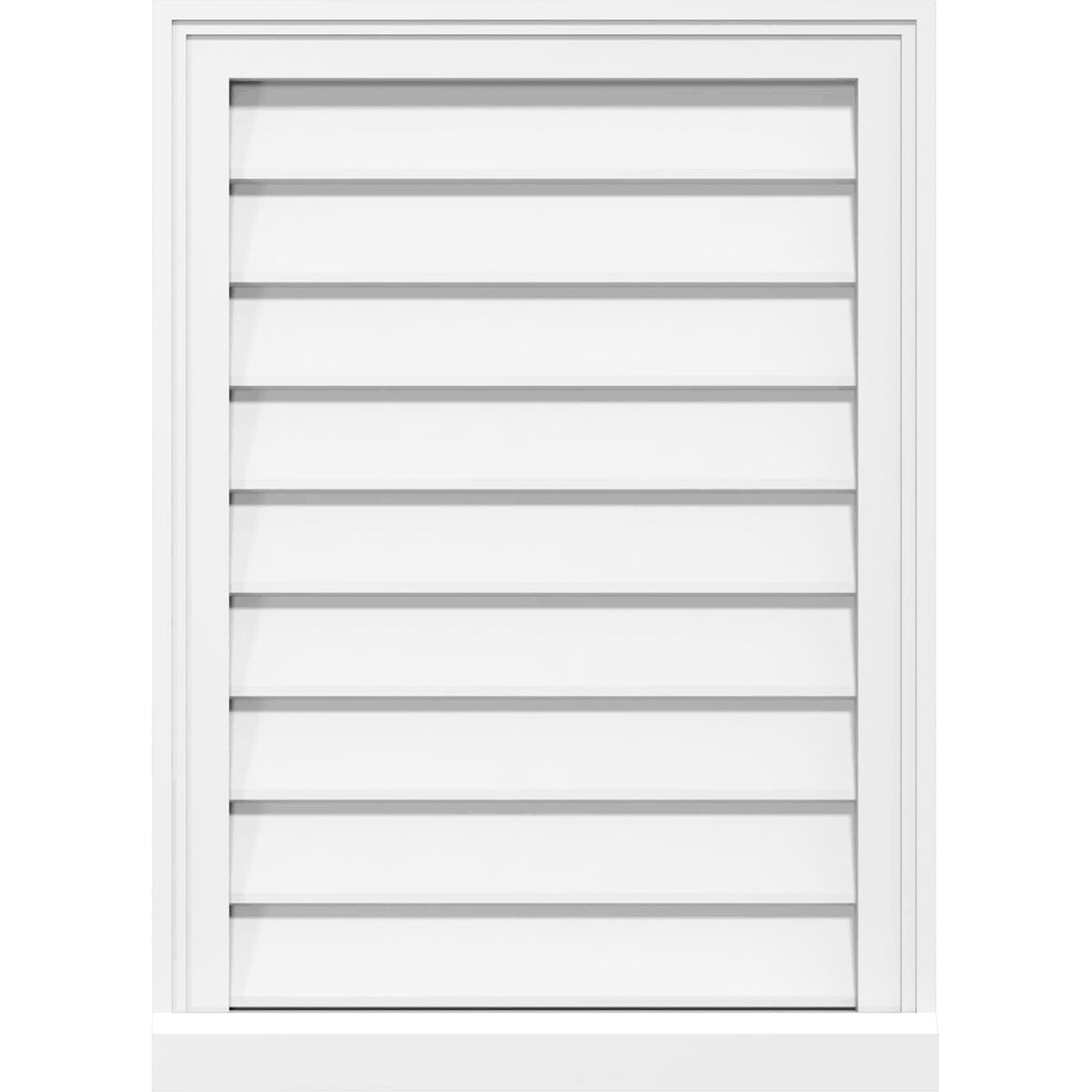 18x22W x 24x22H Vertical Surface Mount PVC Gable Vent with Brickmould Z663312