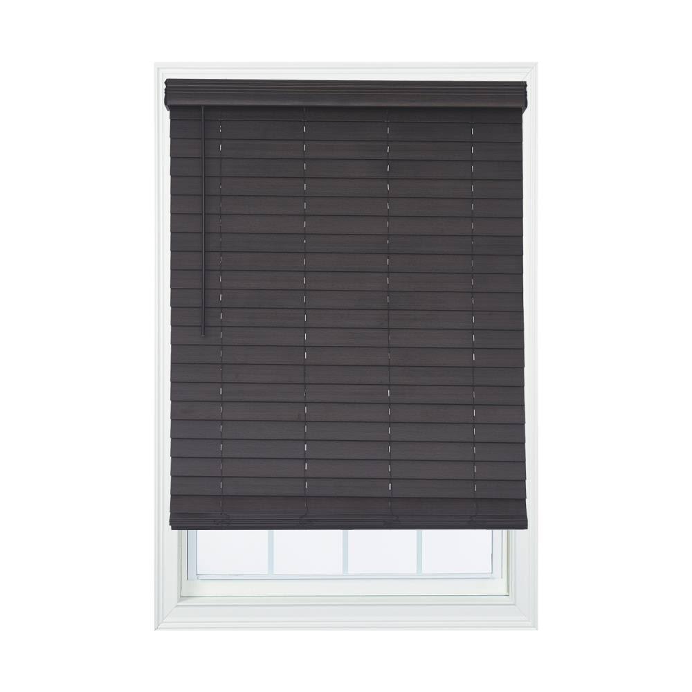 Walnut Faux Wood Cordless Room Darkening Horizontal Blinds E998