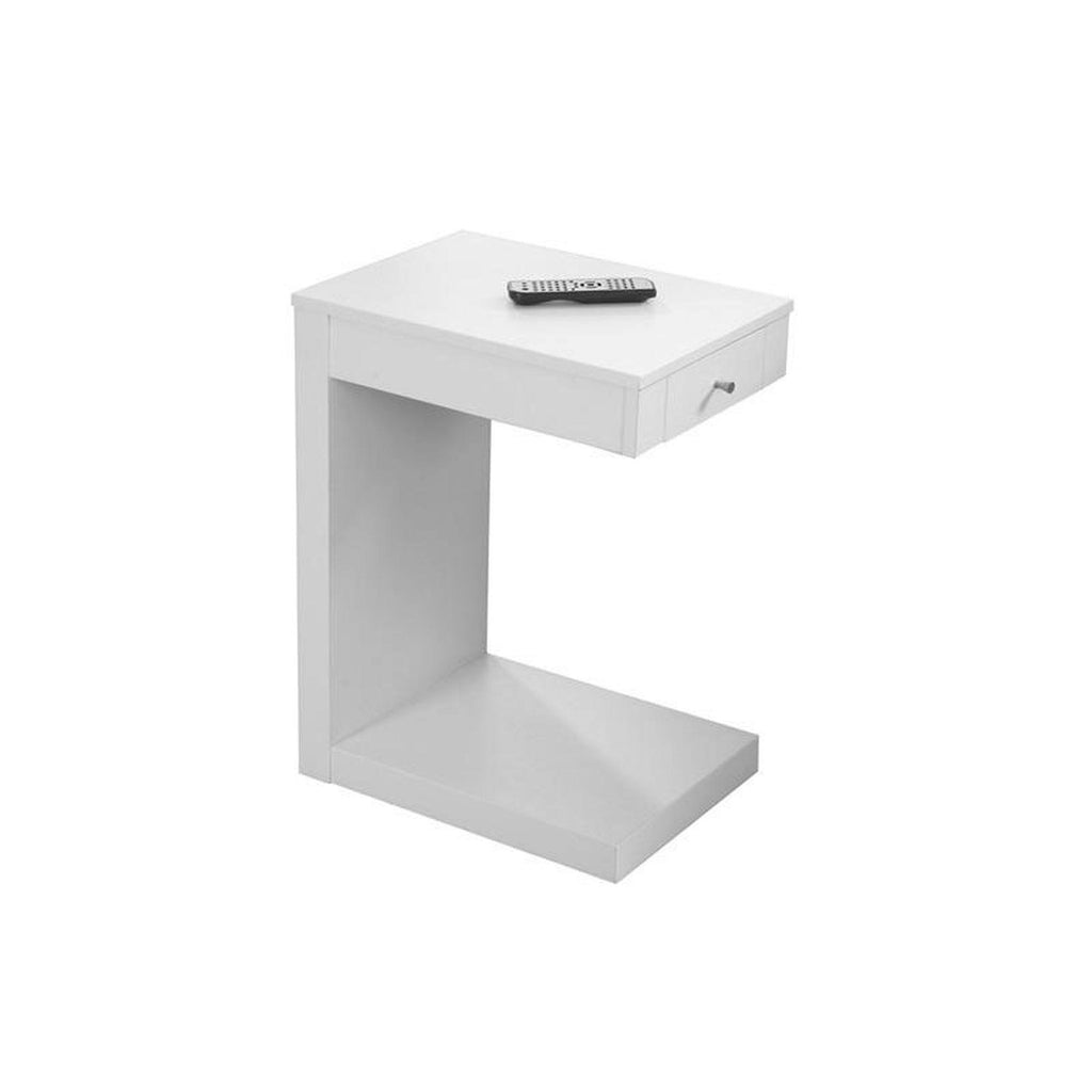 White Accent Table with Drawer A202