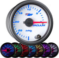 White 7 Color Vacuum Gauge Kit with Mechanical Hose & T-Fitting, 2-1/16" 52mm, Pack of 2 W60164