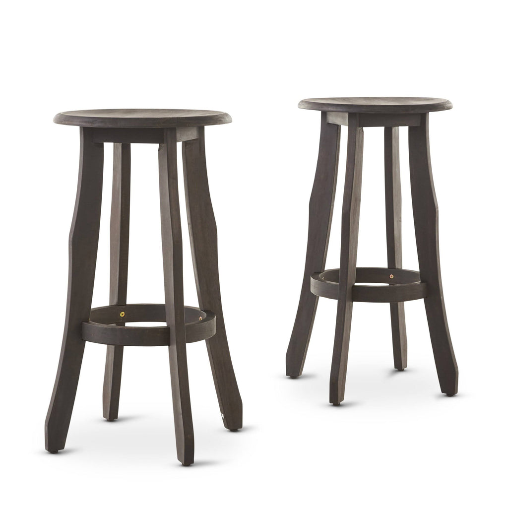 Grey Acacia Wood Barstool (Set of 2) K9869