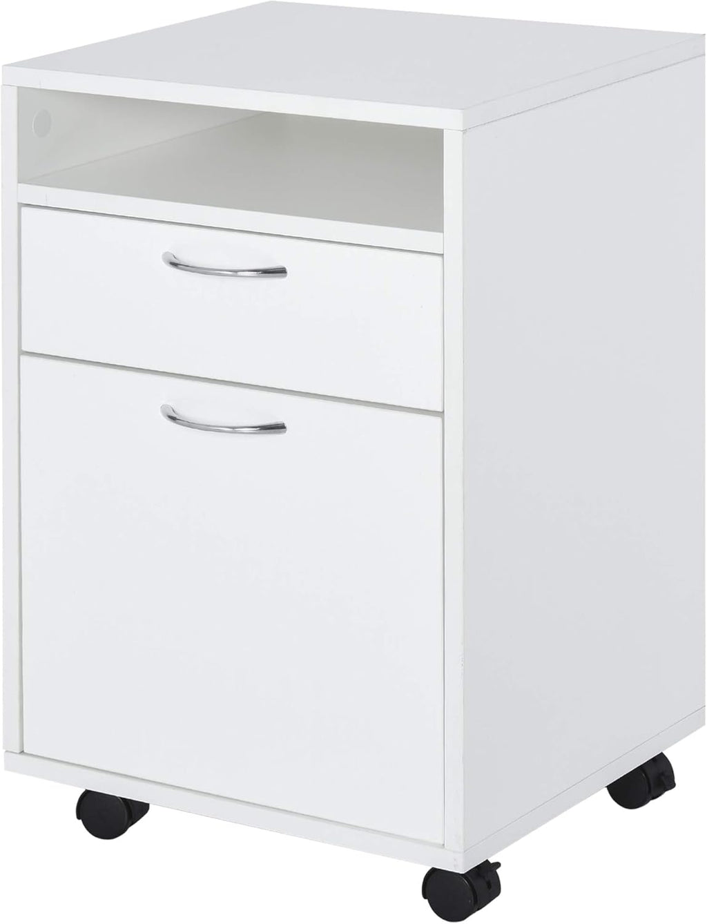 Black Mobile File Cabinet with Lockable Drawer N451