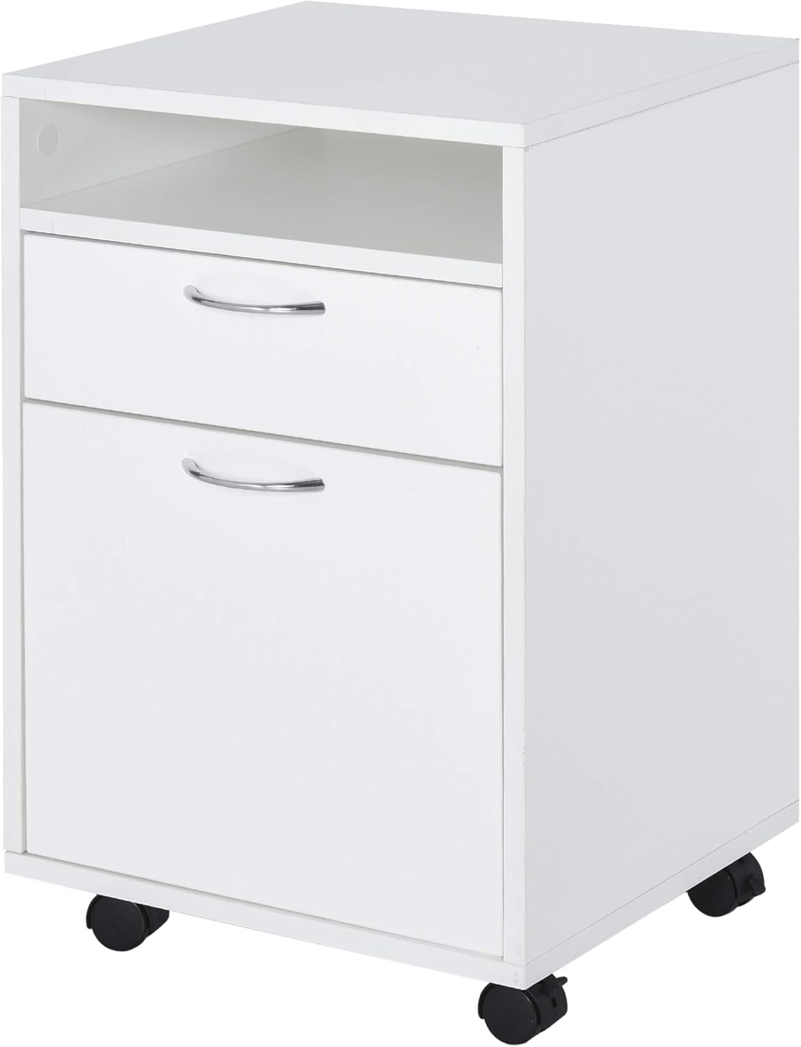 Black Mobile File Cabinet with Lockable Drawer N451