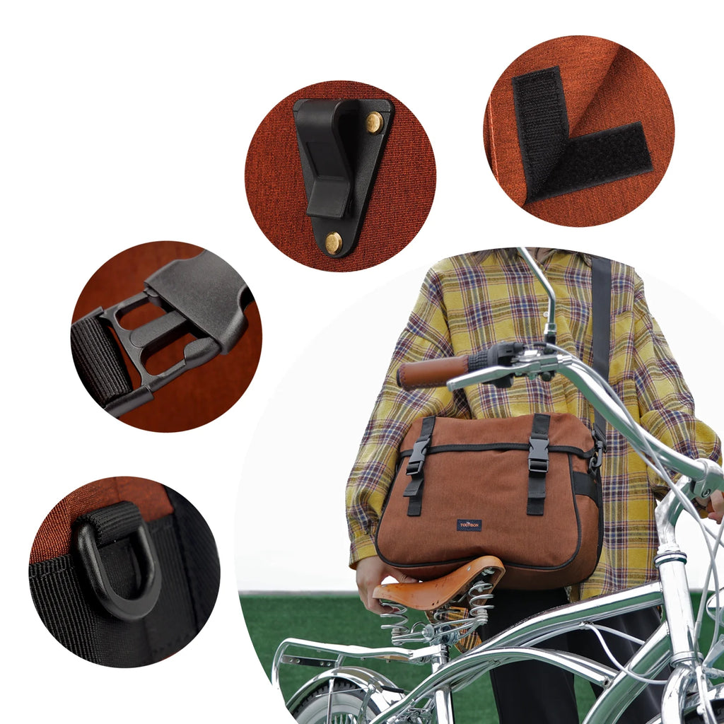Nylon Double Bike Panniers Bicycle Rear Backseat Luggage Rack Motorcycle Tail Seat Bag O41931