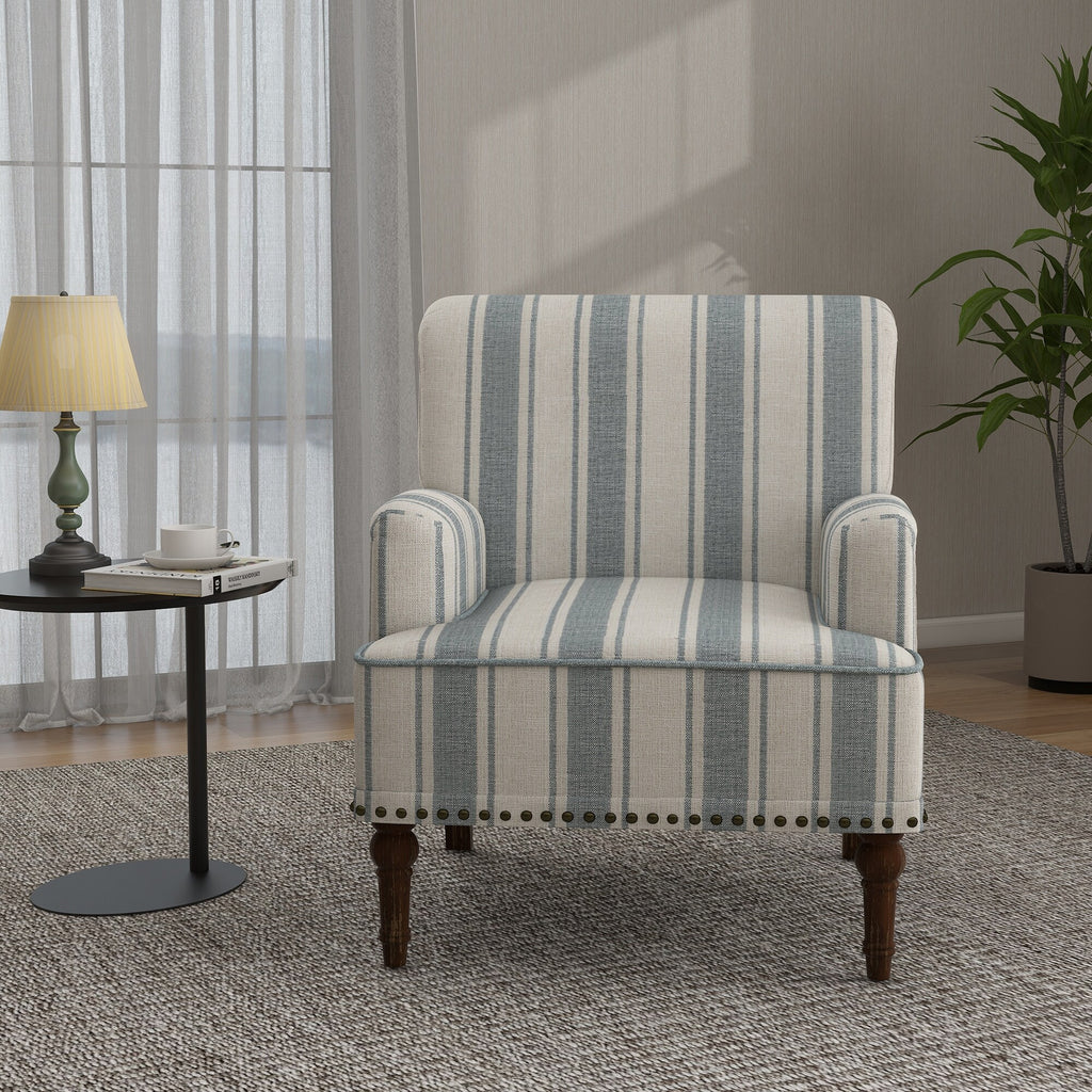 Upholstered Stripe Accent Chair Q478377