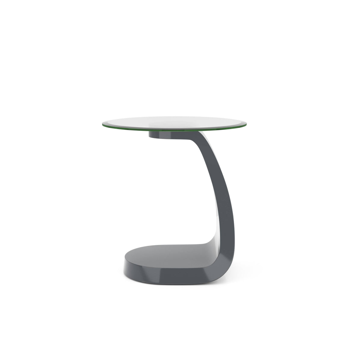 White High Gloss Glass Top End Table F570