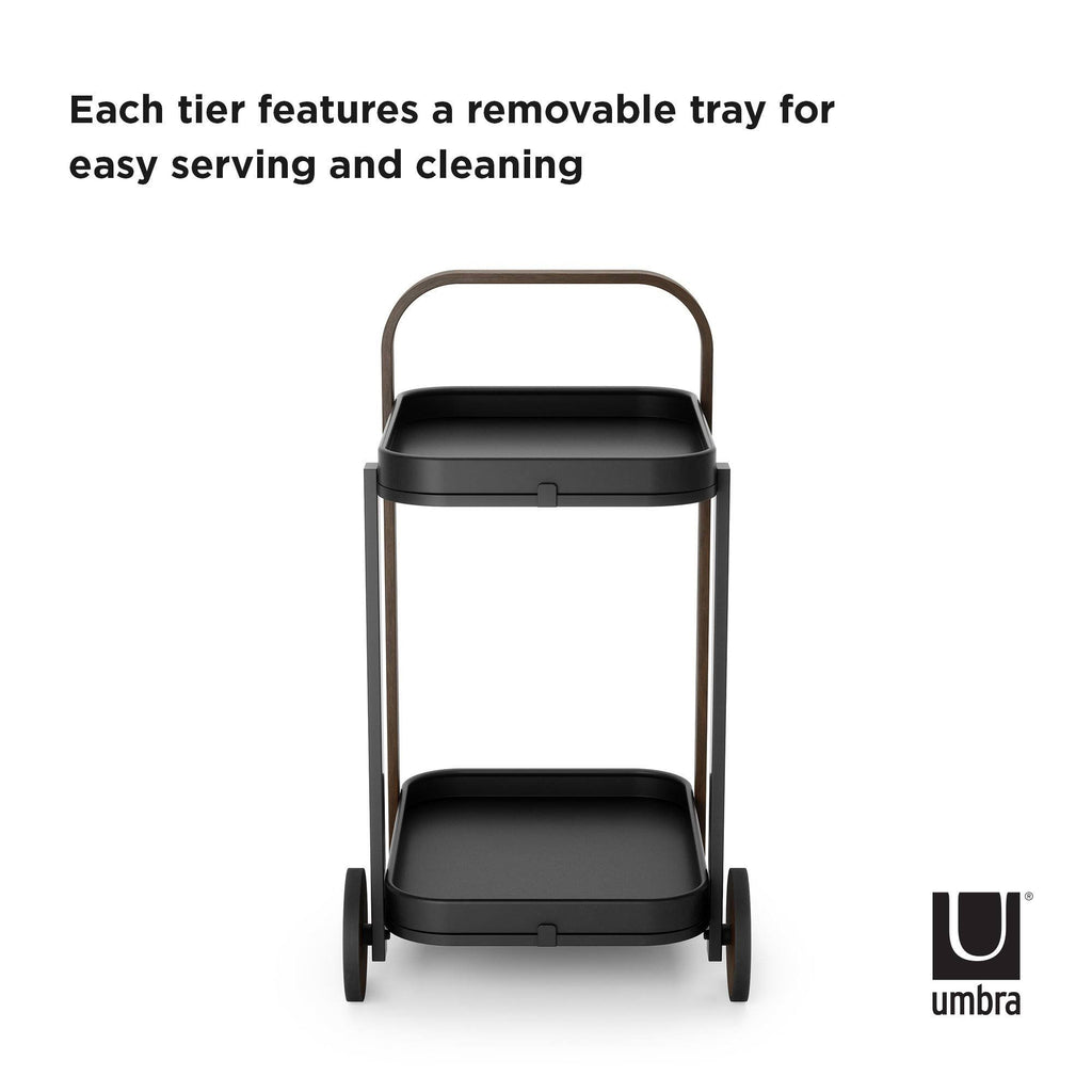 White-Natural Bar & Serving Cart G467136