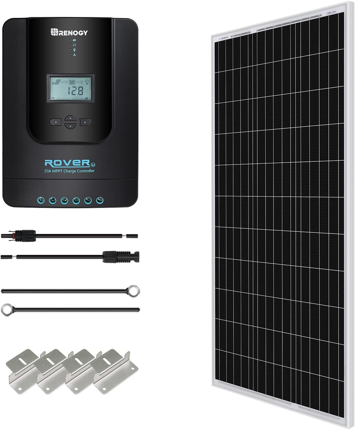 100W Monocrystalline Panel with 30A PWM Controller Solar Charging Kit P624467