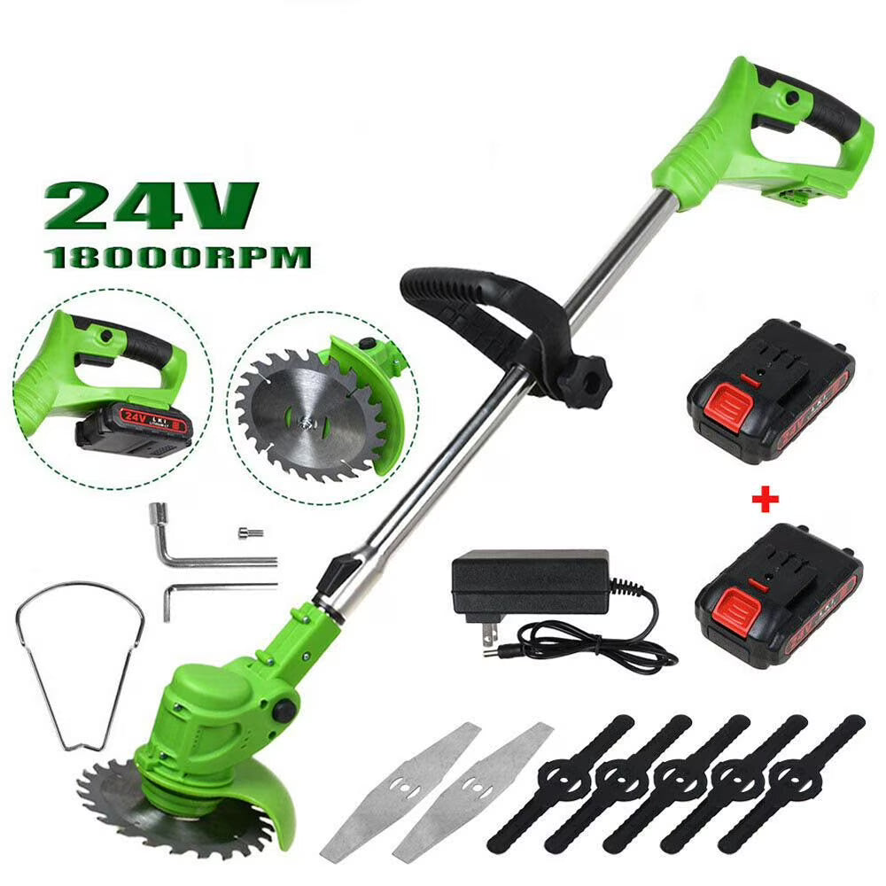 24V 650W Cordless Electric Lawn Mower Grass Trimmer Weed Eater C72112
