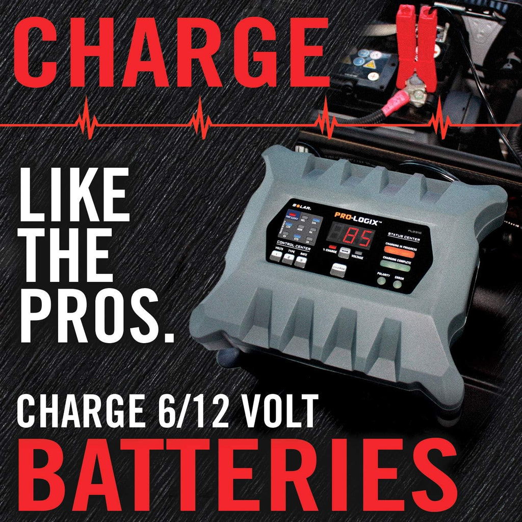 10-Amp Fully-Automatic Smart Charger 6V and 12V Battery Charger Pack of 2 Q380