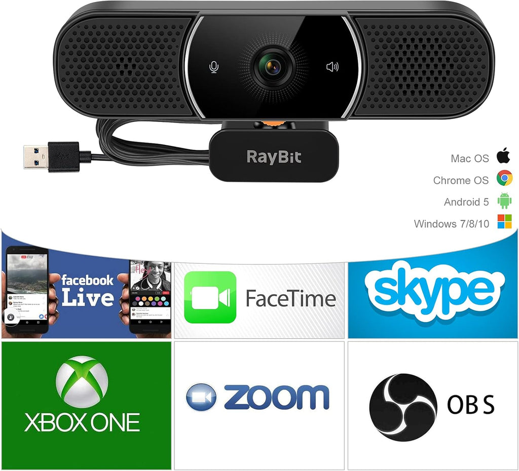 1080p HD Webcam with Microphone and Speaker and Privacy Cover Y384
