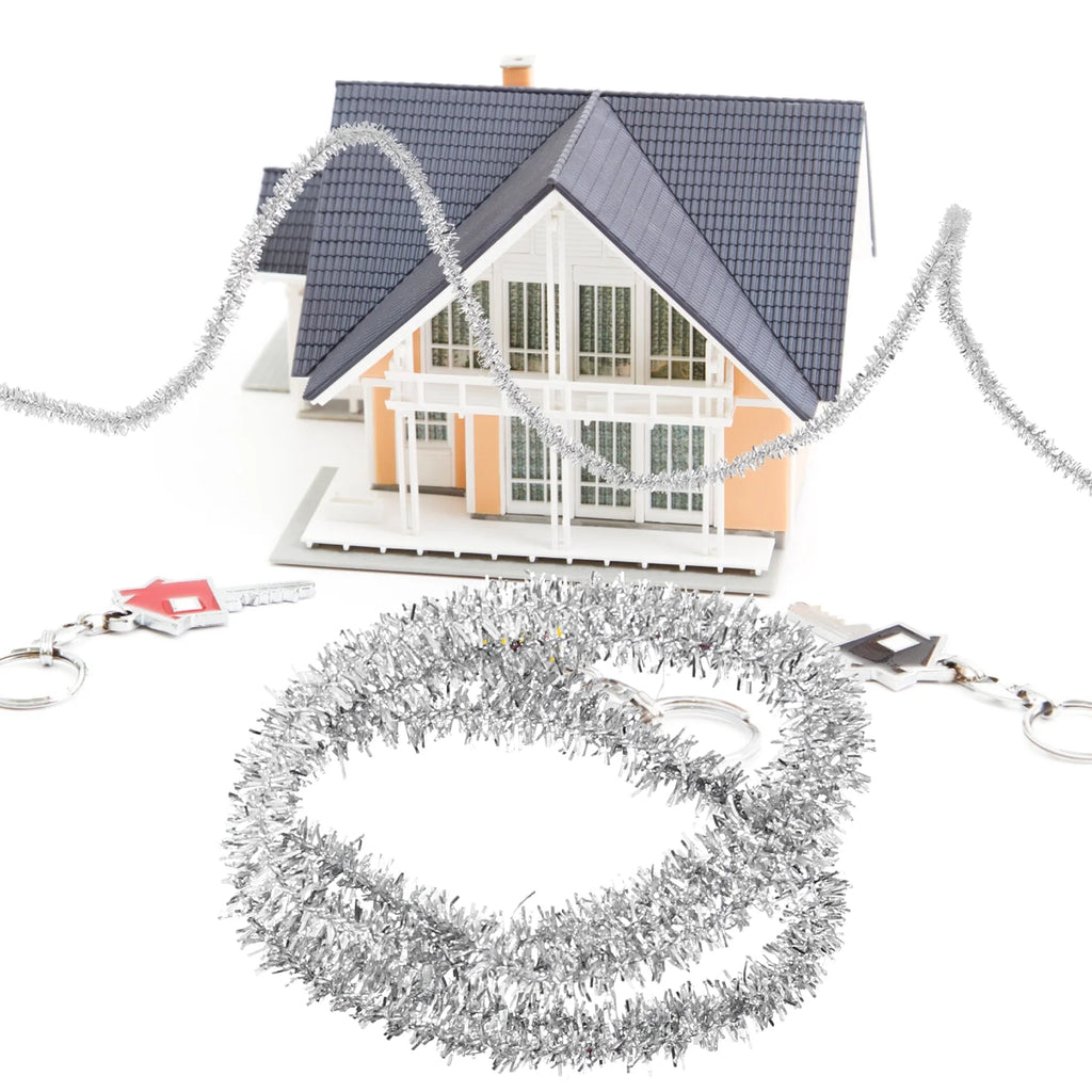 1:12 Dollhouse Christmas Tinsel Garland Miniature Metallic Foil Garland Decoration E43108