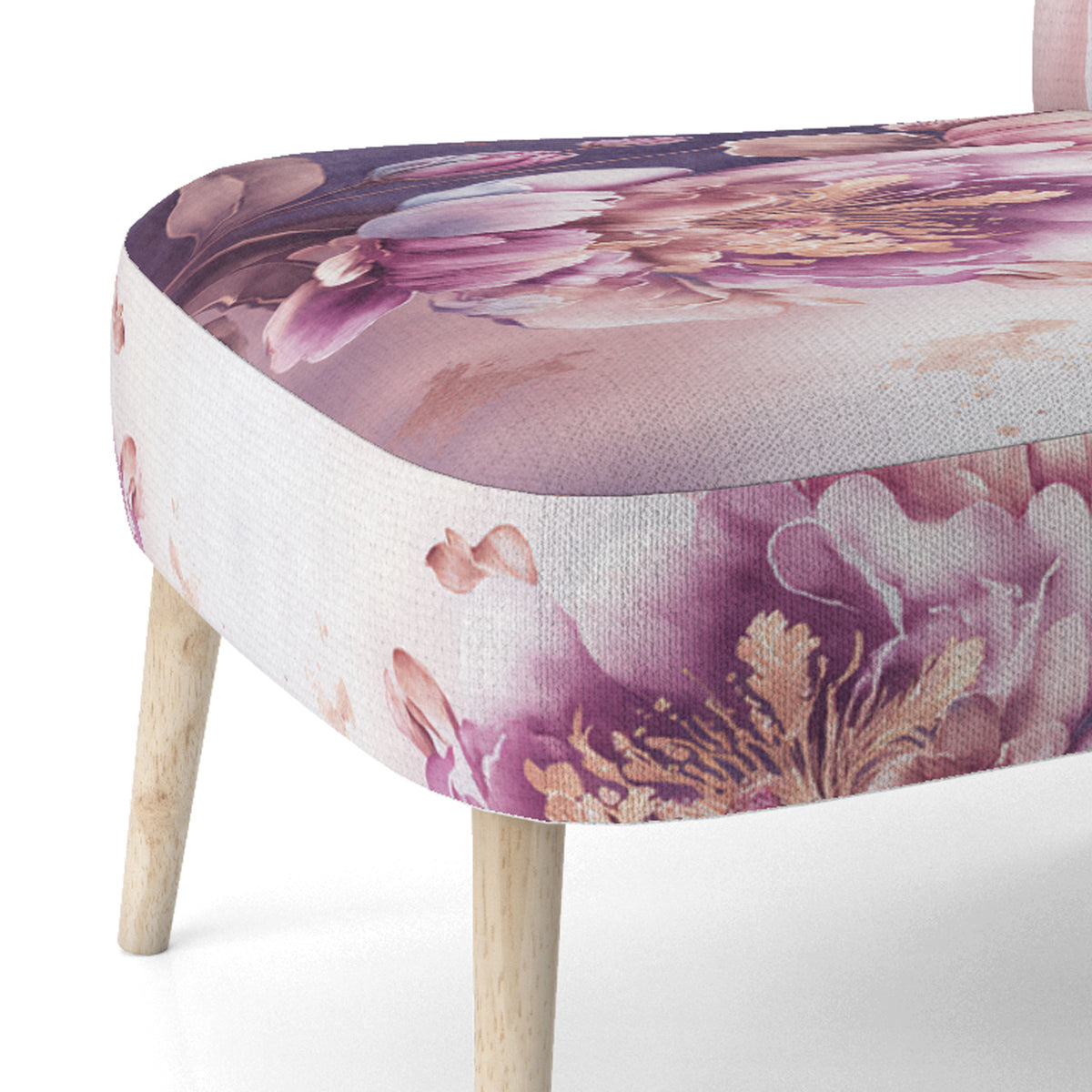 Pink And Gold Peruvian Lily II Upholstered Floral Accent Chair L3590