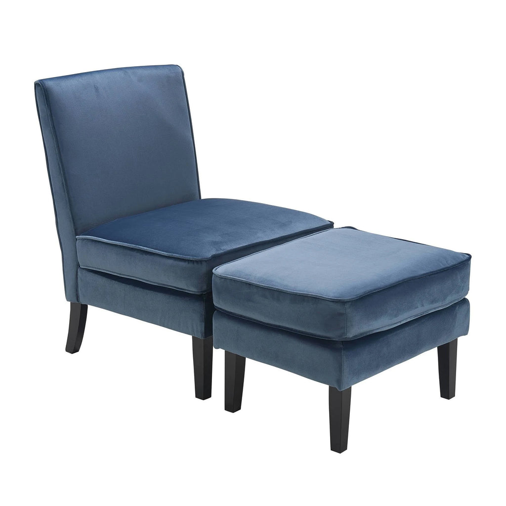 Cobalt Chair with Ottoman N994
