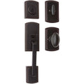 Single Cylinder Edged Bronze Door Handleset with Interior L95720