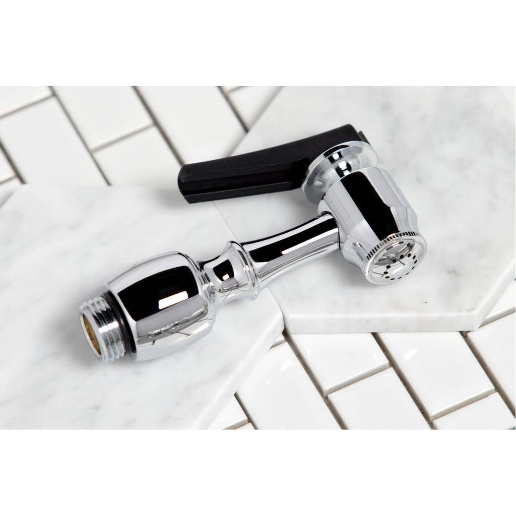 Oil Rubbed Bronze Widespread Kitchen Faucet with Brass Sprayer H4825