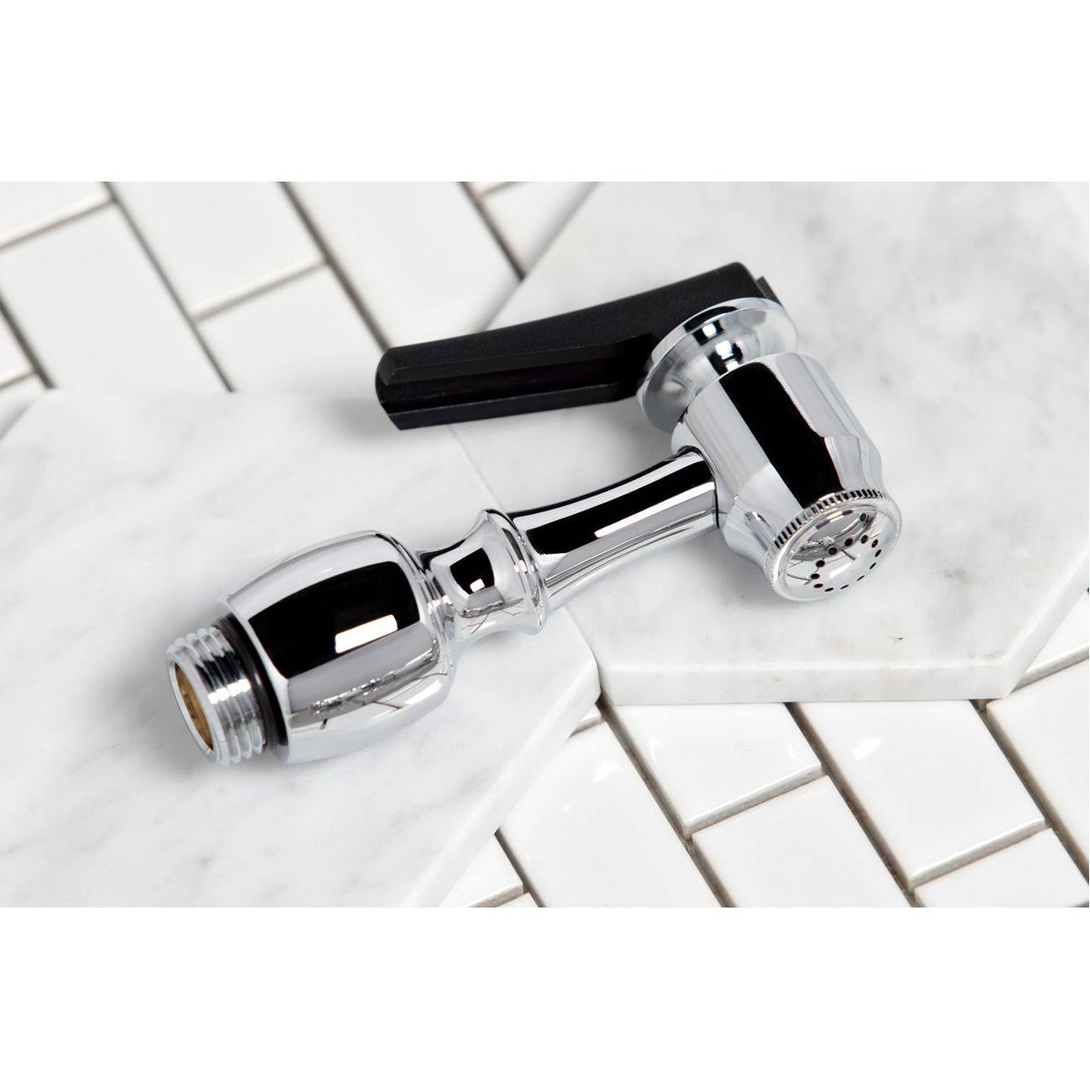 Oil Rubbed Bronze Widespread Kitchen Faucet with Brass Sprayer H4825