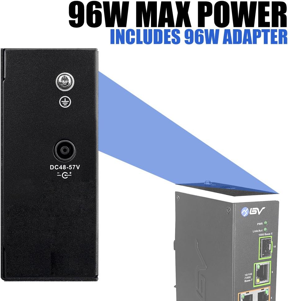 10 Port PoE+ Industrial DIN Rail Switch with Gigabit Ethernet & SFP Uplink H461479