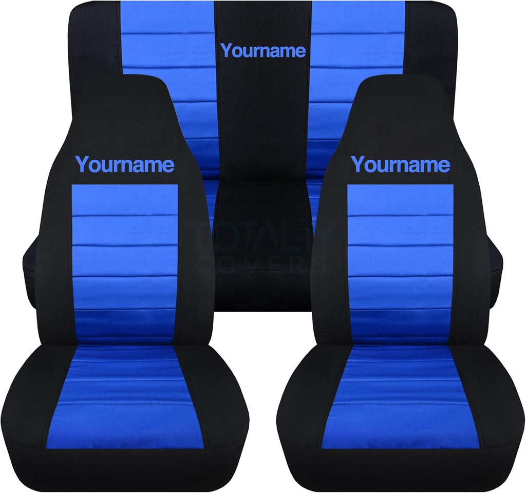 Black & Lime Green 2-Tone Full Set Seat Covers T4648