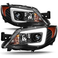 Black LED Light Tube Projector Headlights Q290911