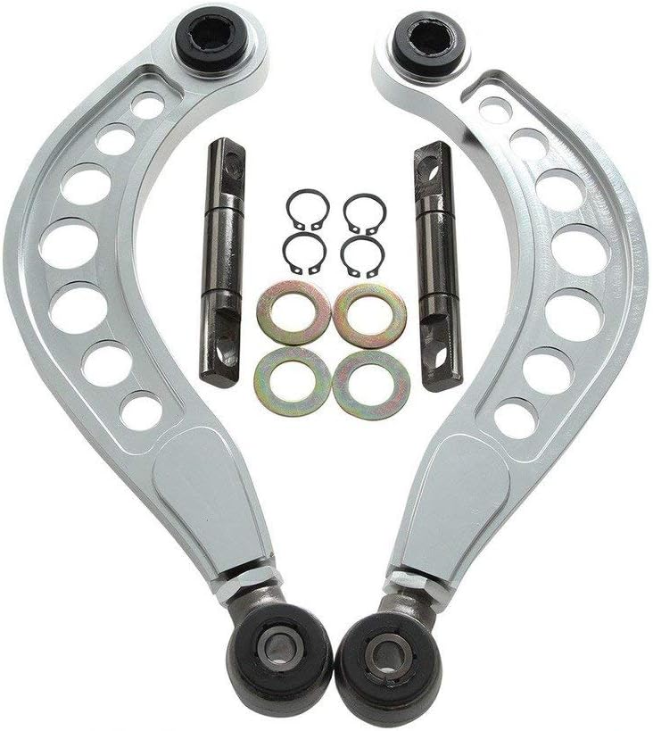 2PCS Rear Adjustable Upper Camber Kit Silver D5570