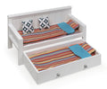 White/Multi Doll Sofa and Daybed Combo with Trundle Bed G7394