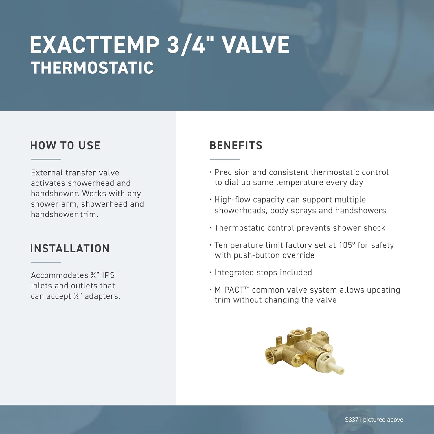 3/4-Inch IPS Shower Valve R141629