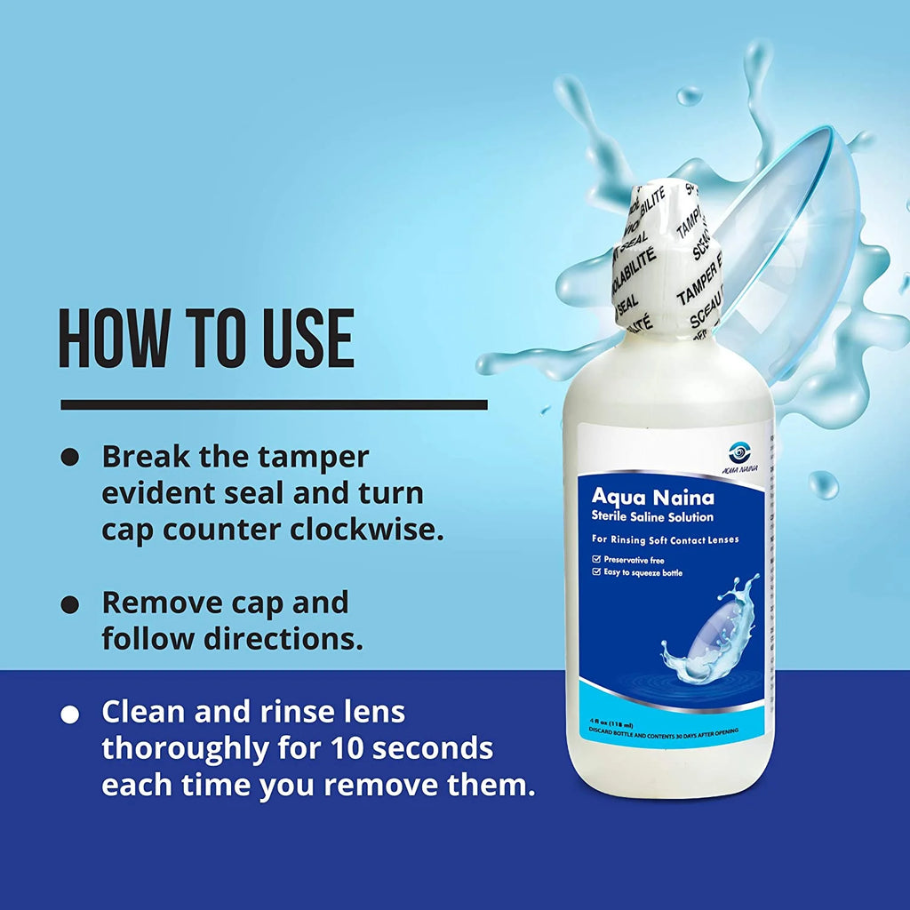 Preservative Free Sterile Saline Solution for Soft Contact Lenses (4x 4Fl. Oz) U6502