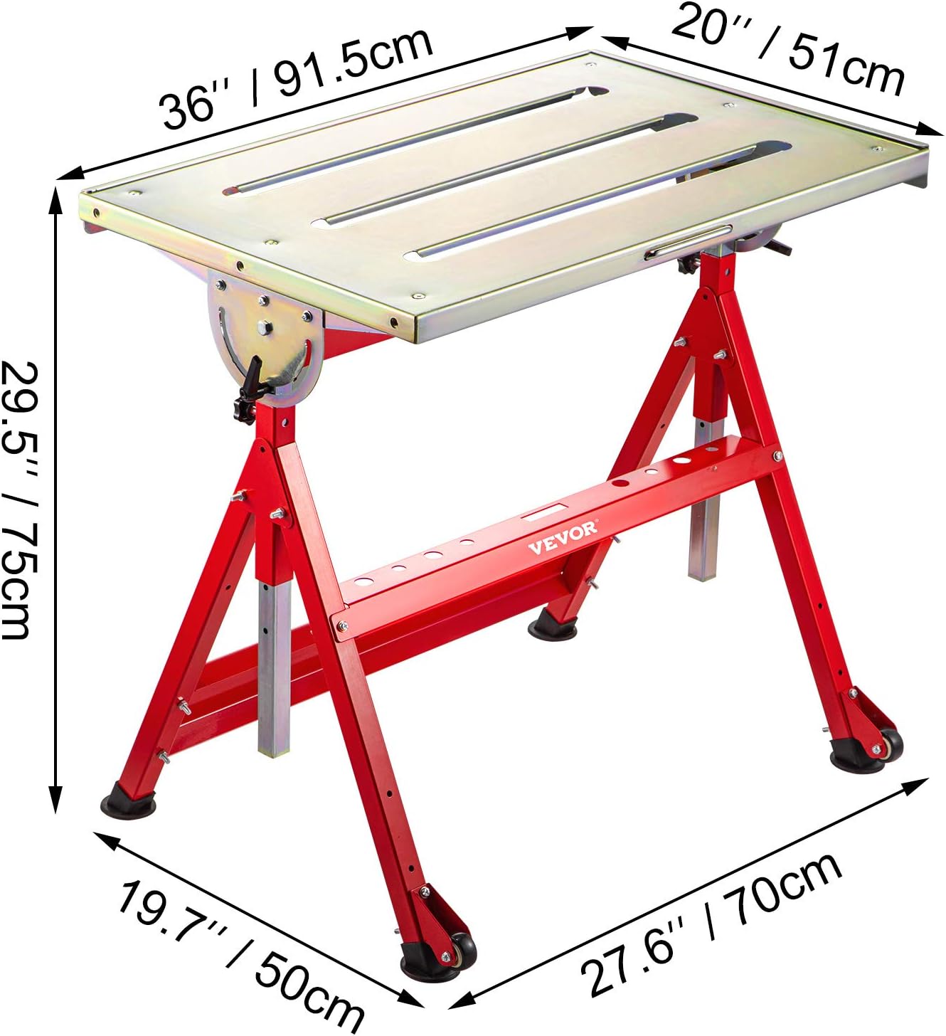 36'' x 20'' Steel Welding Table with Casters L25691