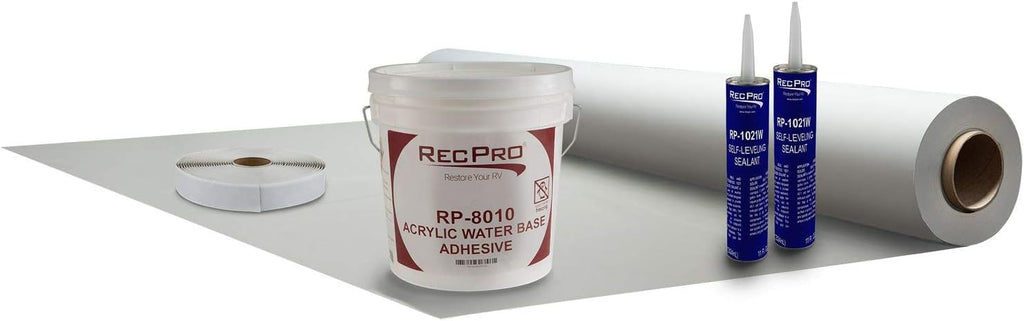 RV Rubber Roof Kit 8.5' Wide 40ft PVC Rubber Roof Repair A6894