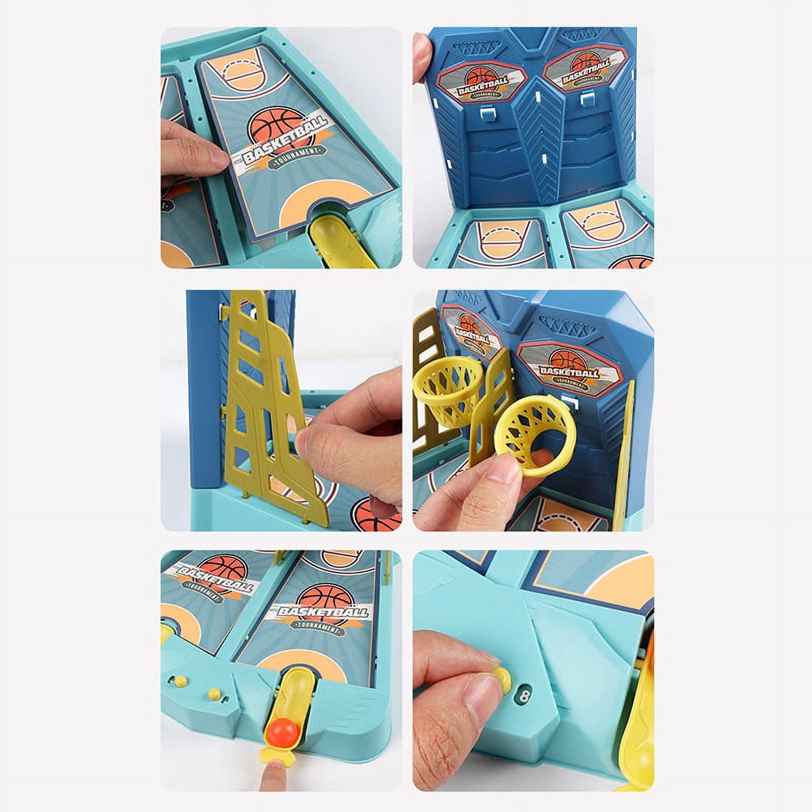 Mini Basketball Shooting Game Pinball Toy (Blue) O8262