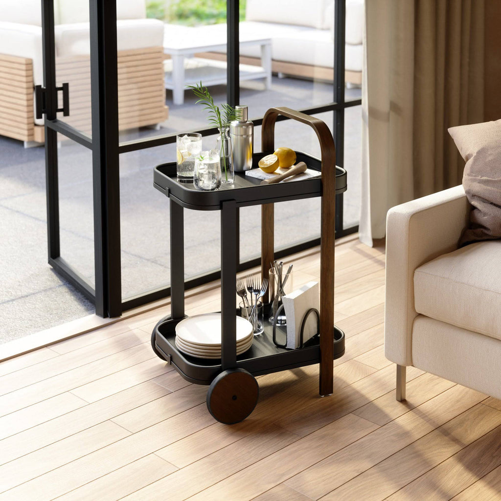 White-Natural Bar & Serving Cart G467136