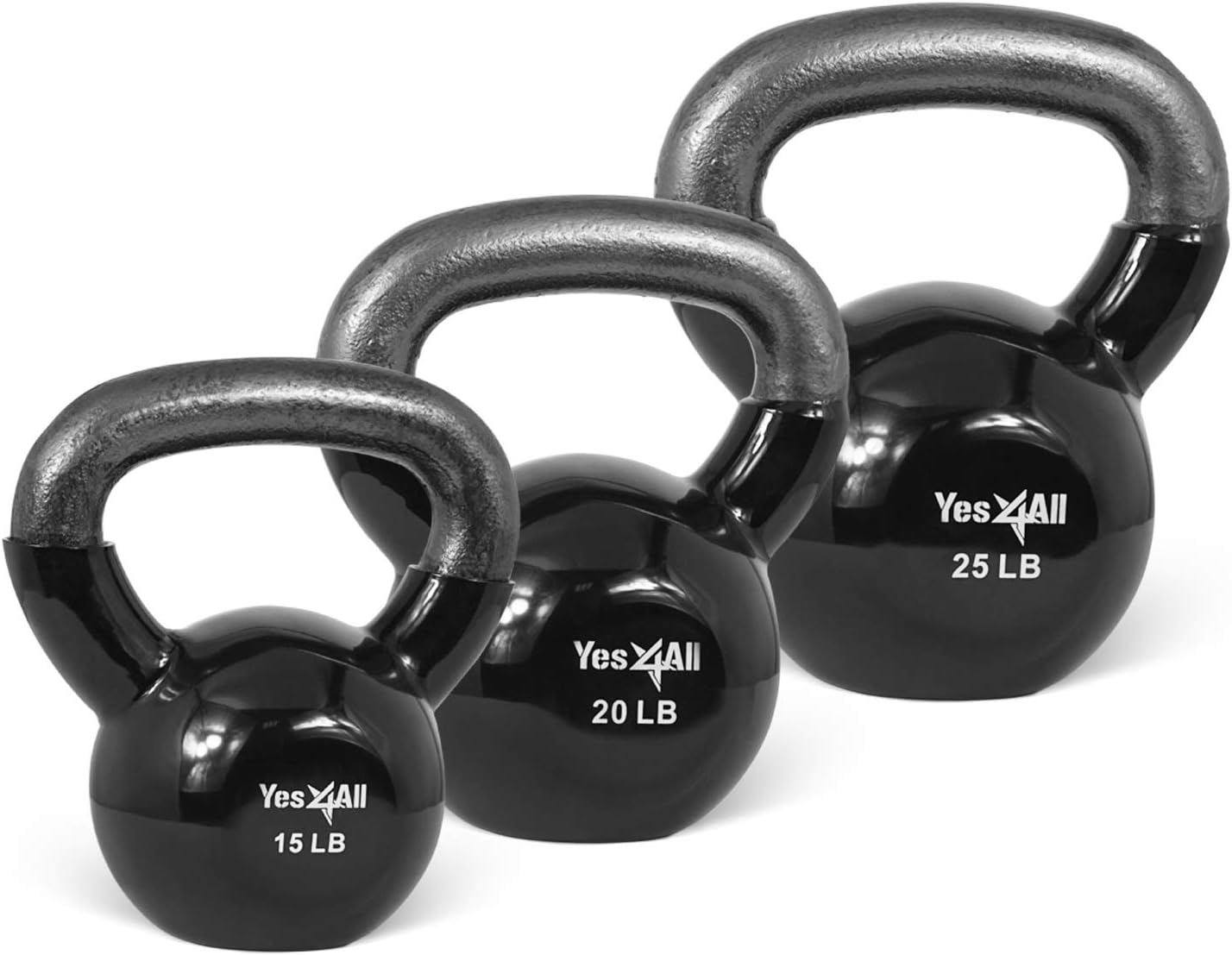 Vinyl Coated Kettlebell Set of 2, 25, 30, 35, 45, 60, 70, 105 lbs C561177