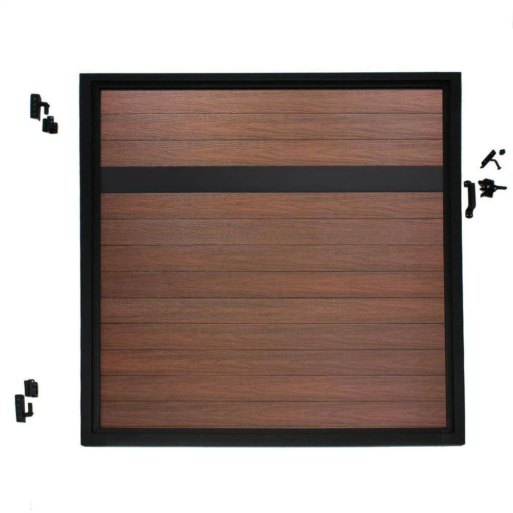 Black Aluminum/Composite Adjustable Fence Gate F634894
