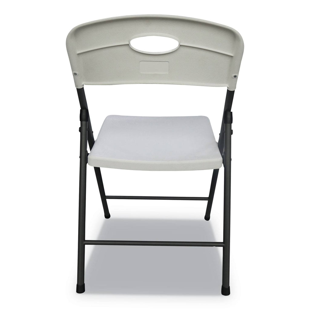 White/Black Anthracite Molded Resin Folding Chair, 4/Carton Q226847