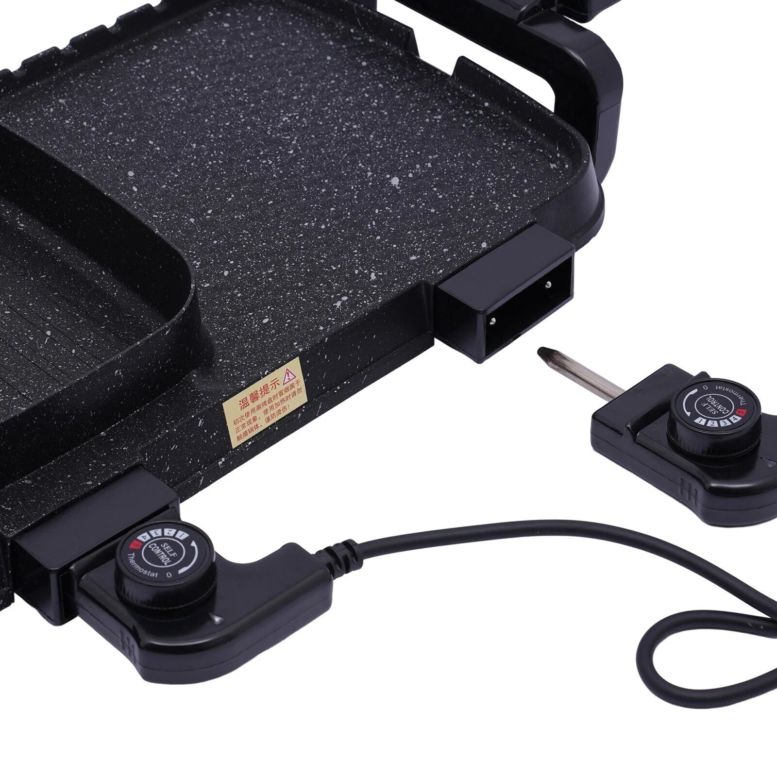 2 In 1 Electric Hotpot Pot with Grill Dual Indoor BBQ Black O107651