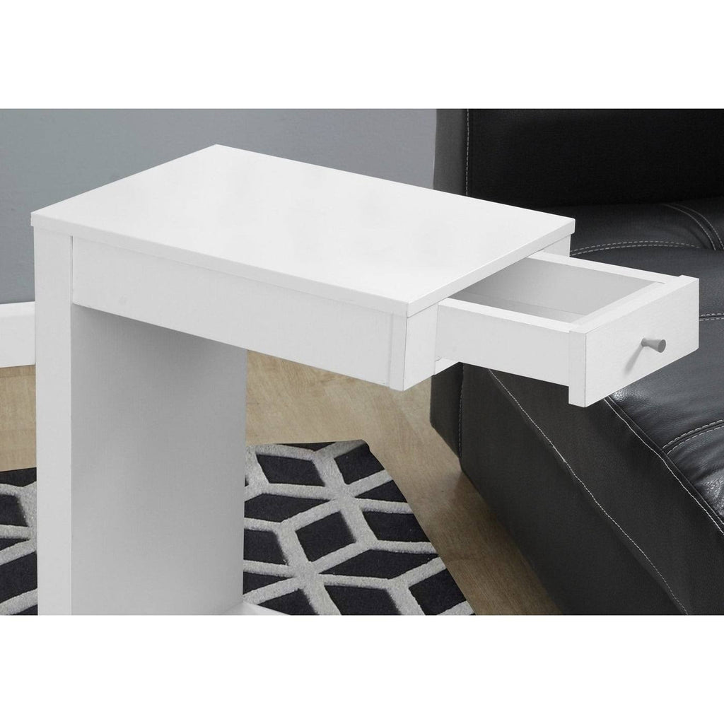 White Accent Table with Drawer A202