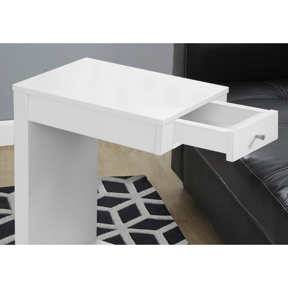 White Accent Table with Drawer A202