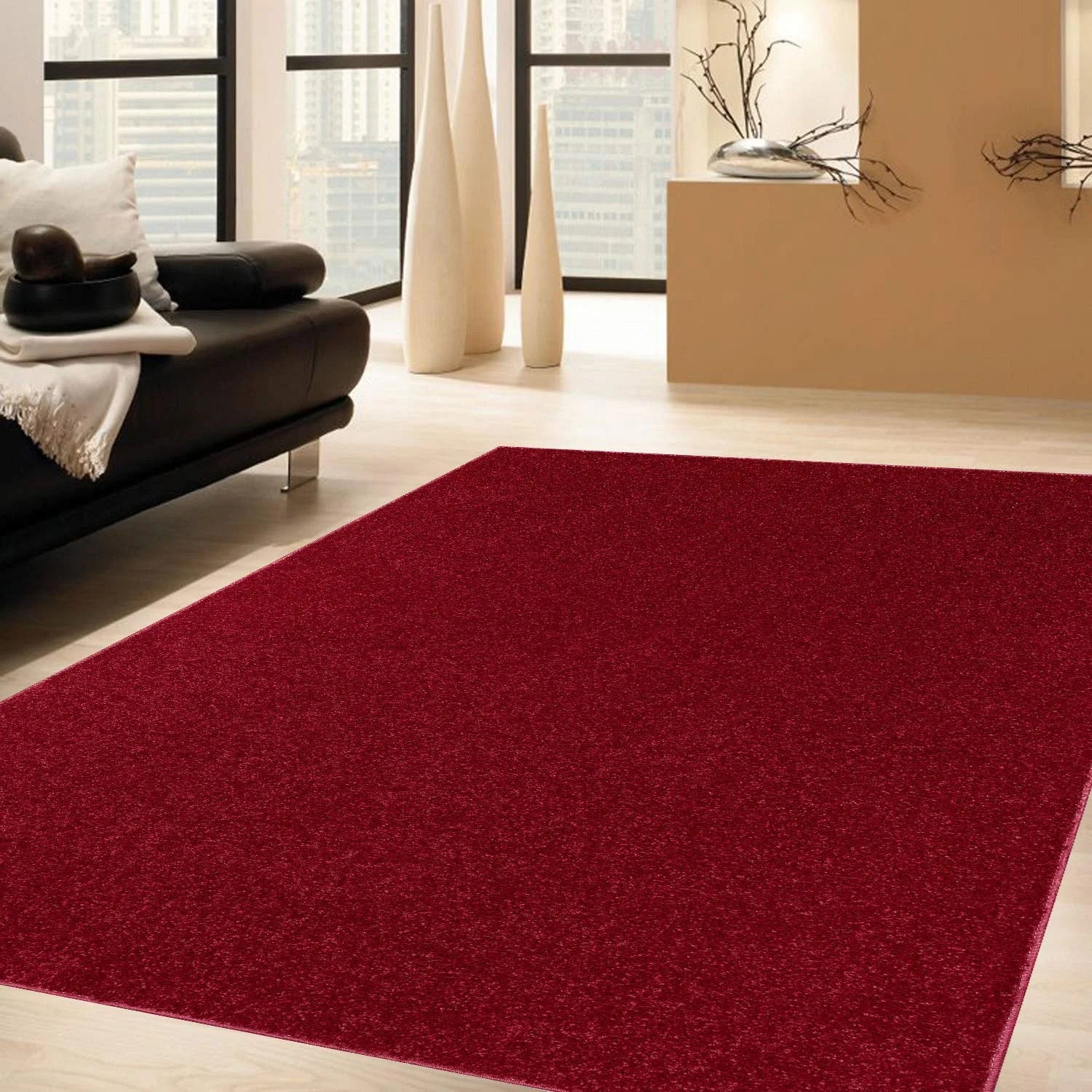 Burgundy Octagon Area Rug D900