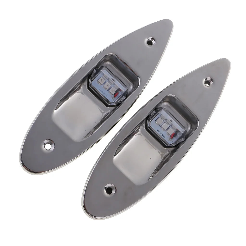 12V Stainless Steel Marine Boat Lights (Green & Red) E924