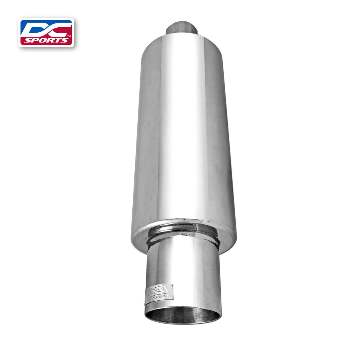 Polished Stainless Steel Performance Bolt-On Exhaust Muffler with Clamps and Adapters N10951