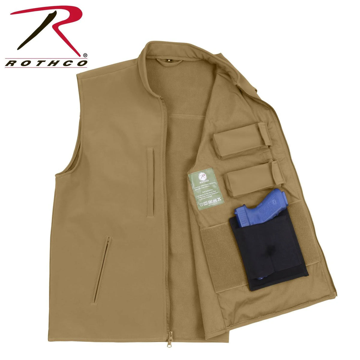 Olive Drab Concealed Carry Soft Shell Vest W8163