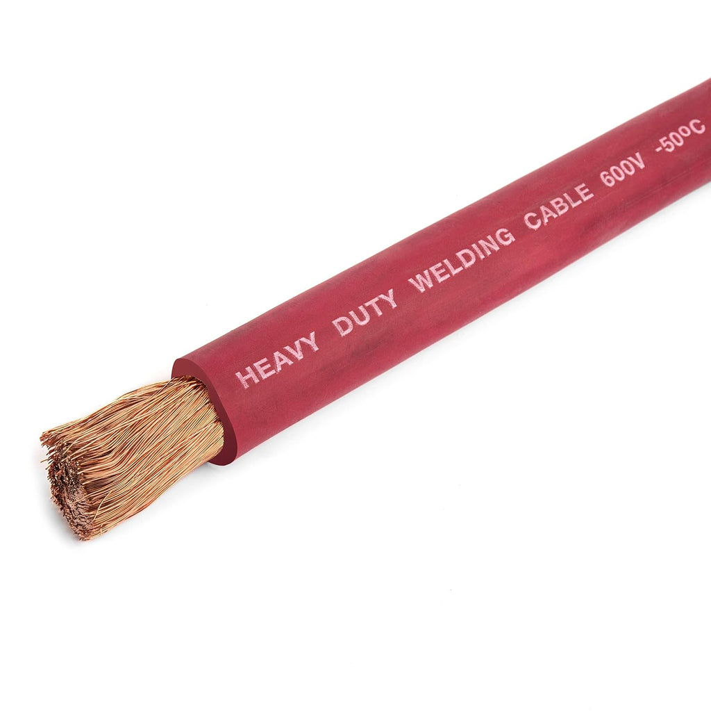 Red 1/0 Gauge Extra Flexible Welding Cable 600 Volt 50 Feet I7073
