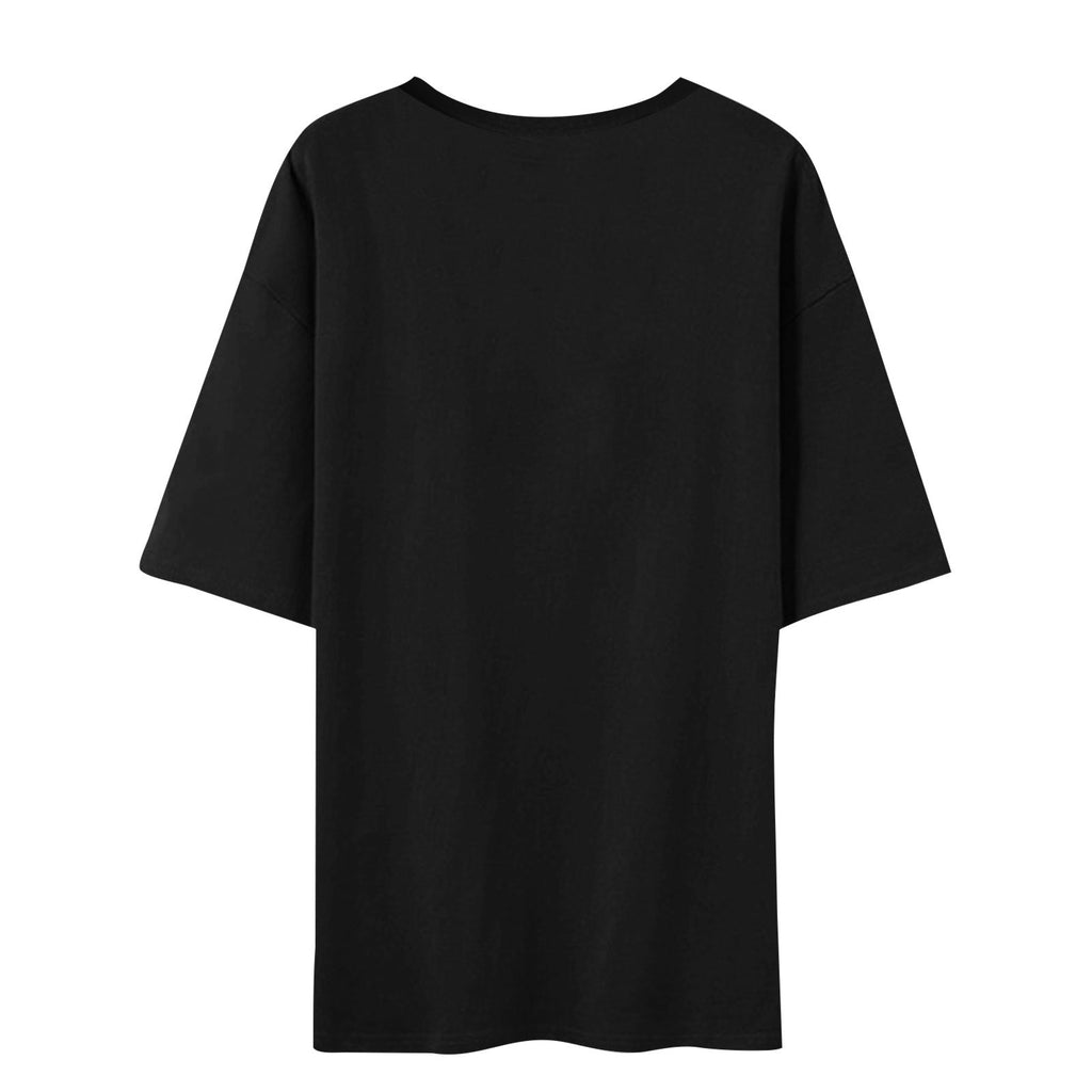 Black XXL Printed Short Sleeve T-Shirt V7991