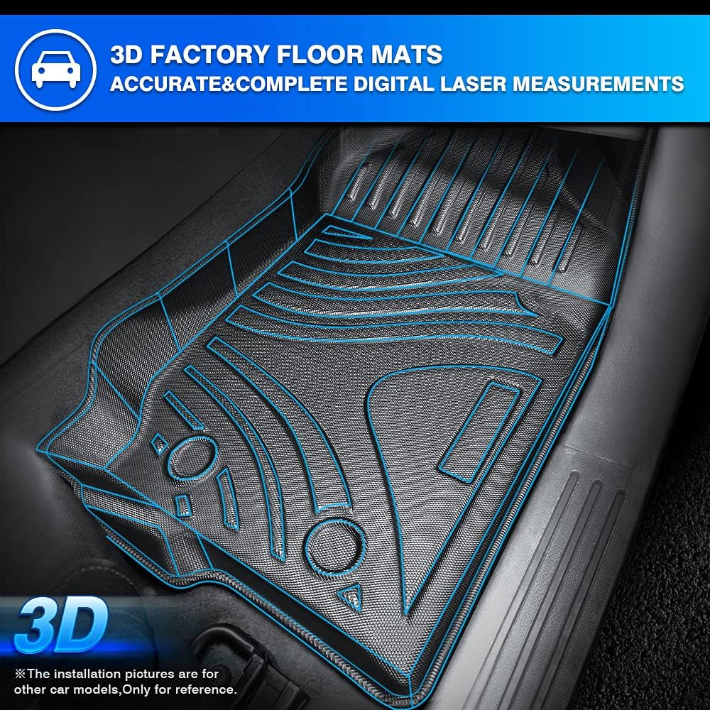 TPE All-Weather Floor Mat Liners Front & Rear Row Full Set X34837