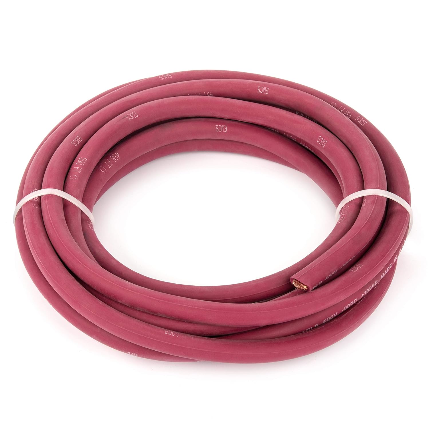 Red 1/0 Gauge Extra Flexible Welding Cable 600 Volt 50 Feet I7073