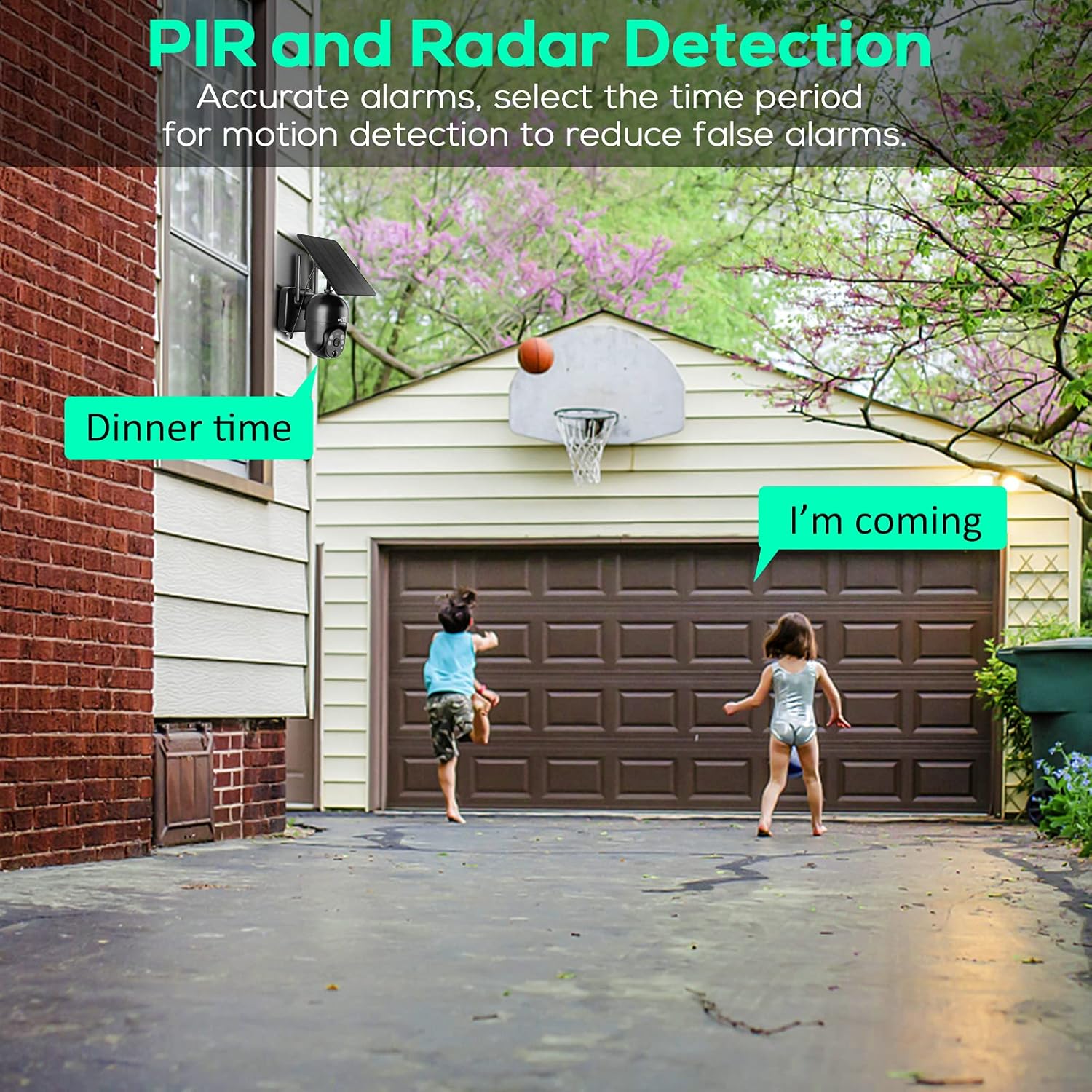 Wireless WiFi 360° PTZ 15000mAh Battery Powered Security Camera with Spotlight, 1080P Color Night Vision, PIR Motion Detection, 2 Way Audio, IP65 A165