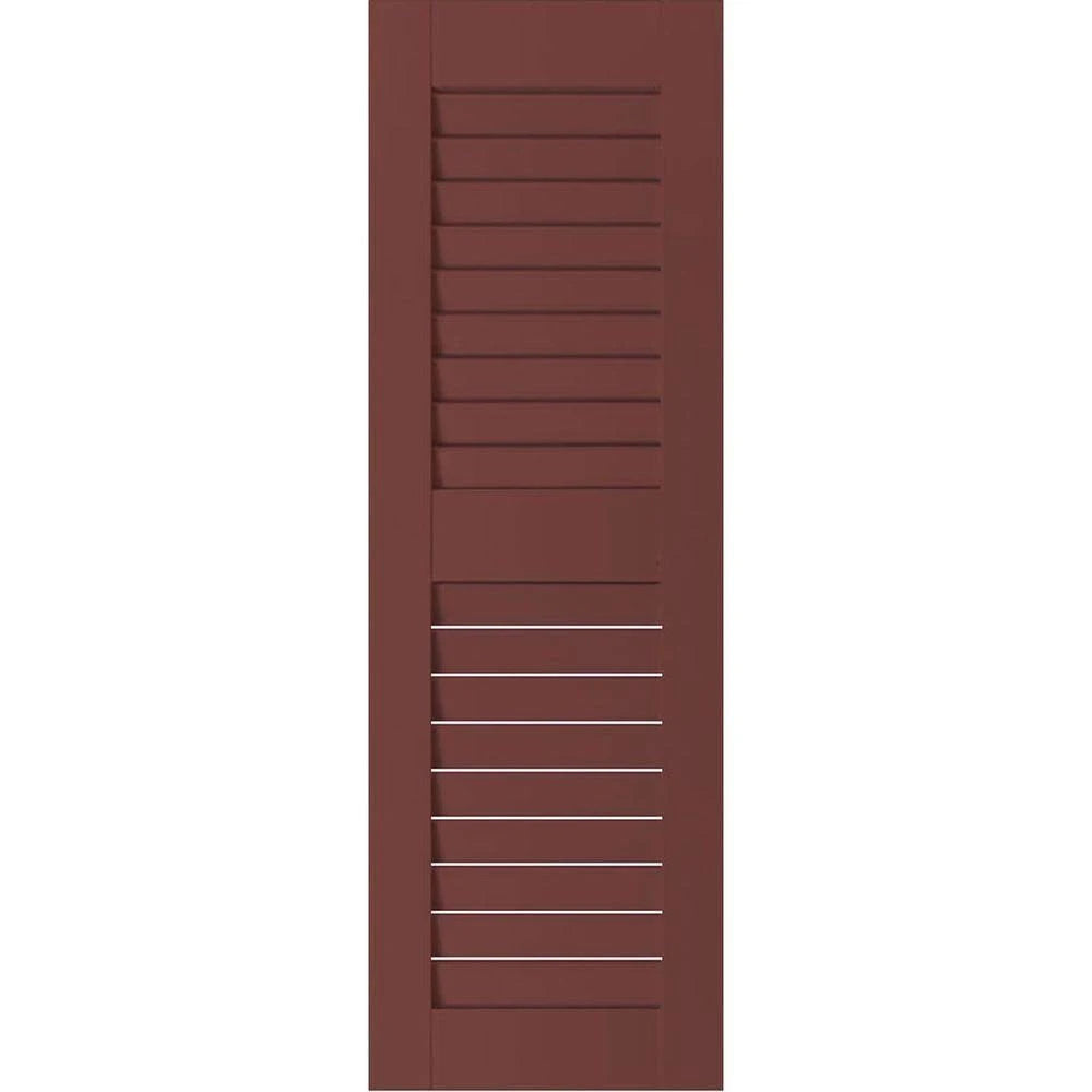12 in. x 66 in. Real Wood Louvered Shutters Pair J606122