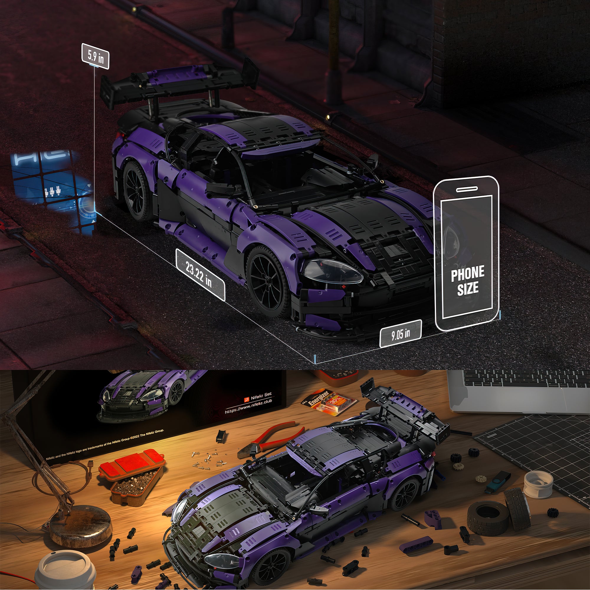 Purple Speed Champion Sports Car Building Kit Toy C242